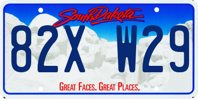 SD license plate 82XW29
