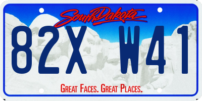 SD license plate 82XW41