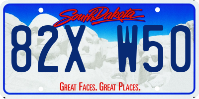 SD license plate 82XW50