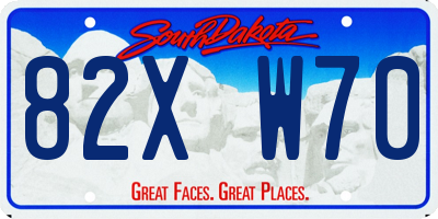 SD license plate 82XW70
