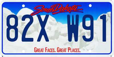 SD license plate 82XW91