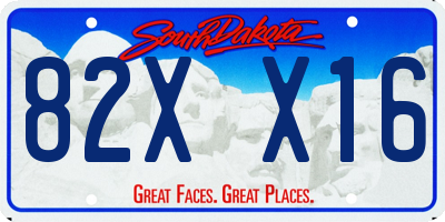 SD license plate 82XX16