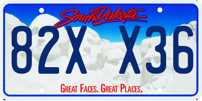SD license plate 82XX36