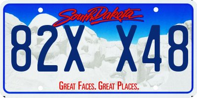 SD license plate 82XX48