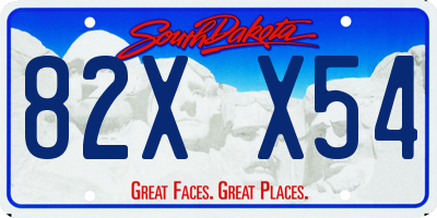 SD license plate 82XX54