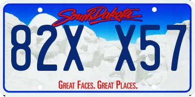 SD license plate 82XX57