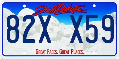 SD license plate 82XX59