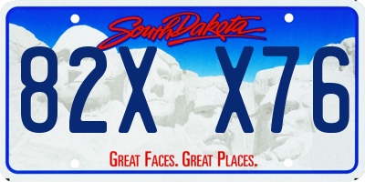 SD license plate 82XX76