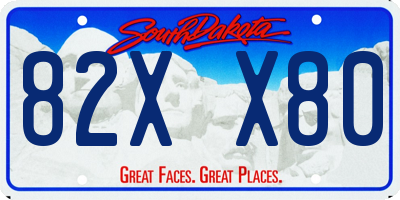 SD license plate 82XX80
