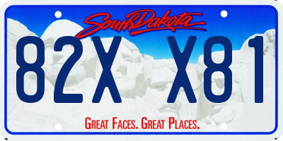 SD license plate 82XX81