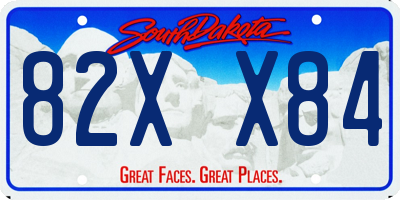 SD license plate 82XX84