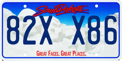 SD license plate 82XX86