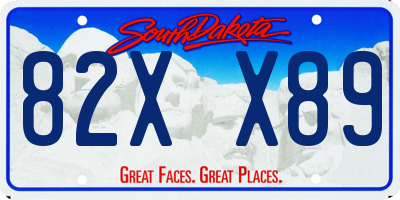 SD license plate 82XX89