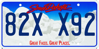 SD license plate 82XX92