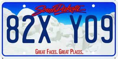 SD license plate 82XY09