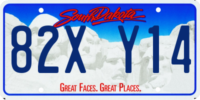 SD license plate 82XY14