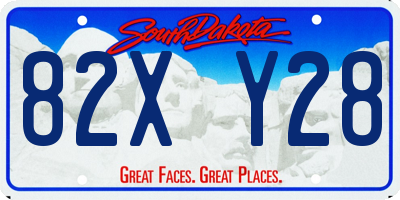 SD license plate 82XY28