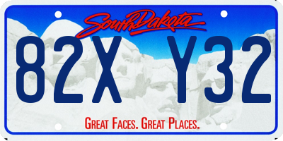SD license plate 82XY32