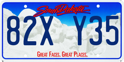 SD license plate 82XY35
