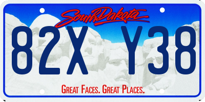 SD license plate 82XY38