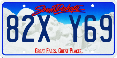 SD license plate 82XY69