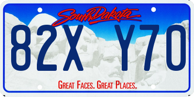 SD license plate 82XY70