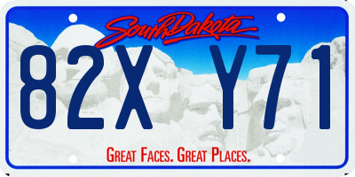 SD license plate 82XY71