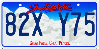 SD license plate 82XY75