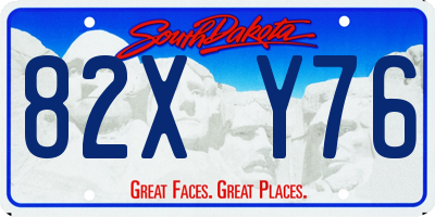 SD license plate 82XY76