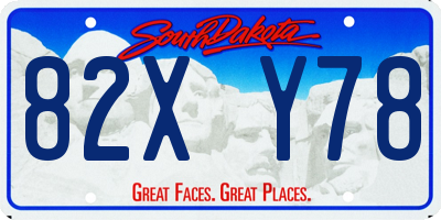 SD license plate 82XY78