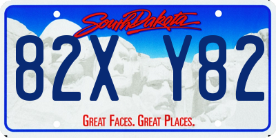 SD license plate 82XY82