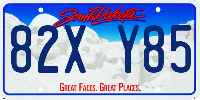 SD license plate 82XY85