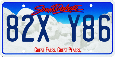 SD license plate 82XY86