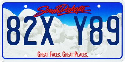SD license plate 82XY89