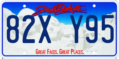 SD license plate 82XY95