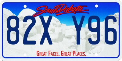 SD license plate 82XY96