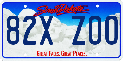 SD license plate 82XZ00