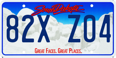 SD license plate 82XZ04