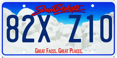 SD license plate 82XZ10