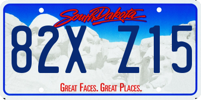 SD license plate 82XZ15