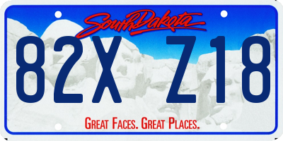 SD license plate 82XZ18