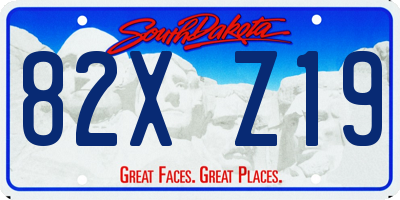 SD license plate 82XZ19
