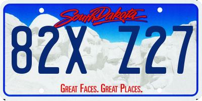 SD license plate 82XZ27