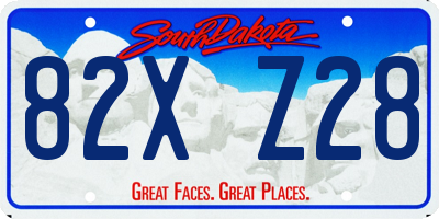 SD license plate 82XZ28