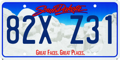 SD license plate 82XZ31