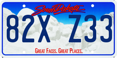 SD license plate 82XZ33