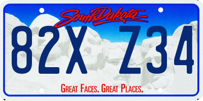 SD license plate 82XZ34