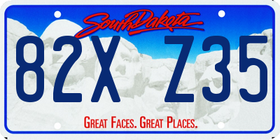 SD license plate 82XZ35