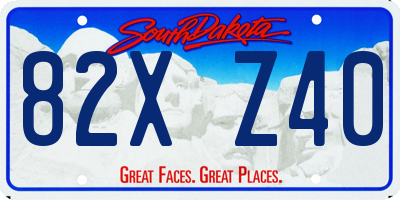 SD license plate 82XZ40