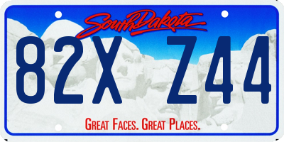 SD license plate 82XZ44